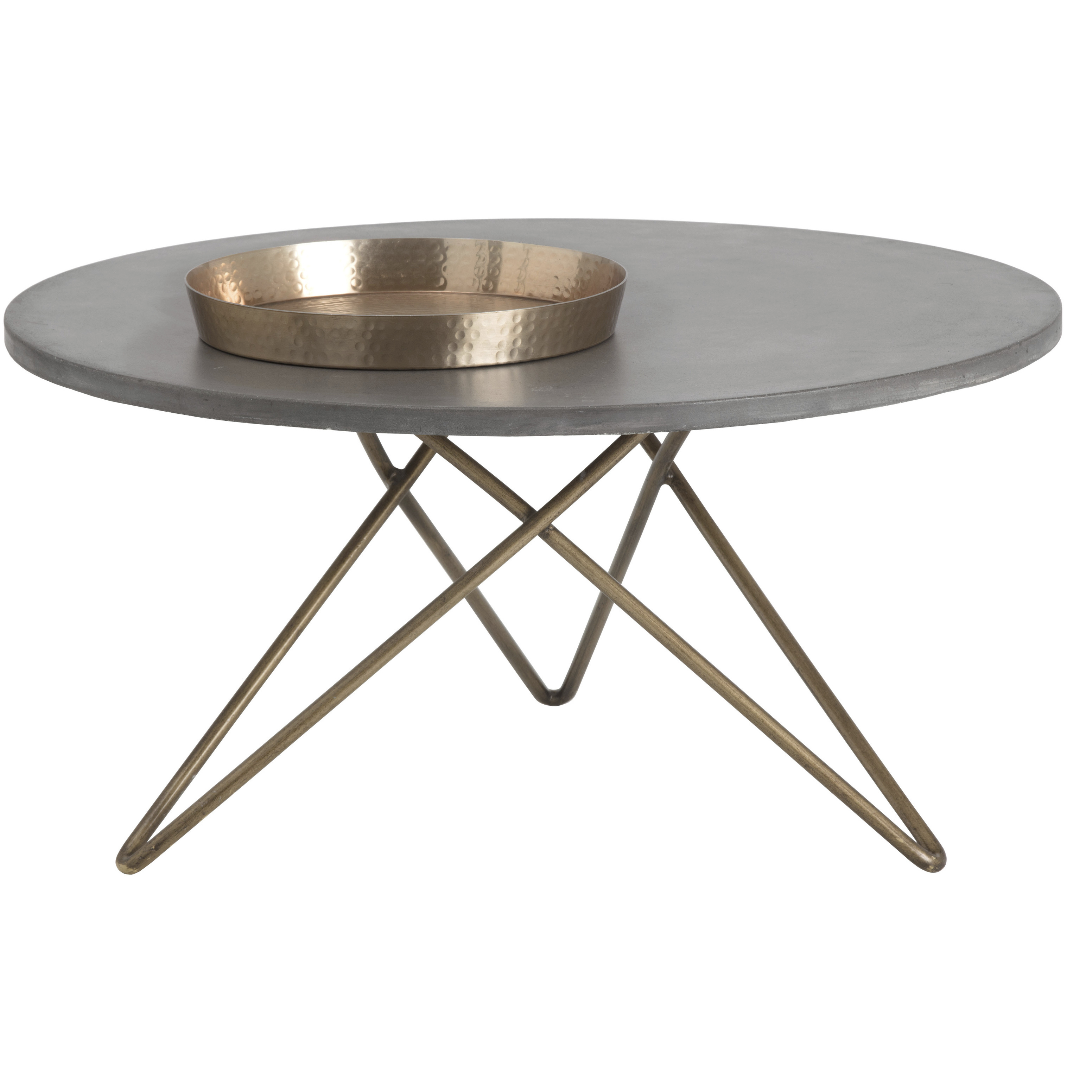 Wesley 35.5 X 17.75 inch Grey / Antique Brass Coffee Table